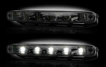 Recon Smoked Lens White LED AUDI Style Daytime Running Lights